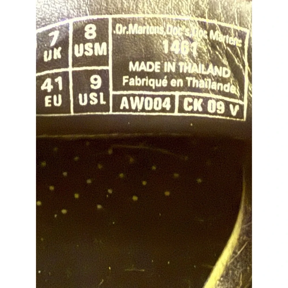 Dr. Doc Martens 1461‎ Oxford Shoes Men's Sz 8 W Sz 9 Brown Leather Yellow Laces